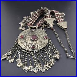 German Silver Afghani Turkmen Antique Vintage Carnelian handmade Necklace