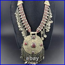 German Silver Afghani Turkmen Antique Vintage Carnelian handmade Necklace