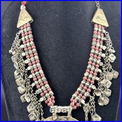 German Silver Afghani Turkmen Antique Vintage Carnelian handmade Necklace