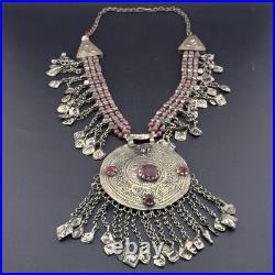 German Silver Afghani Turkmen Antique Vintage Carnelian handmade Necklace
