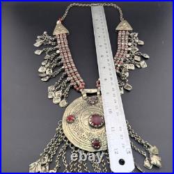 German Silver Afghani Turkmen Antique Vintage Carnelian handmade Necklace