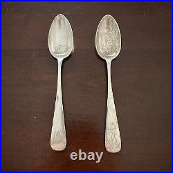 German Sterling Silver Set of 2 800 Vintage Antique Monogram Spoons