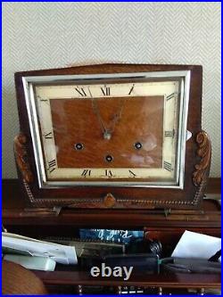 German Vintage Antique Westminster Chime 8 Day Mantle Clock V G Condition