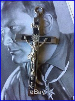 German WW2 Skull Antique Chaplains Battle Field Cross Crucifix Military Vintage