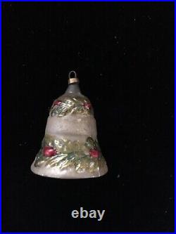 Gorgeous Antique 1920s German HOLLY BELL Glass Ornament RARE