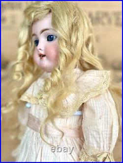 Gorgeous Antique German Simon Halbig Doll Marked 109 Mohair Wig Pink Dress