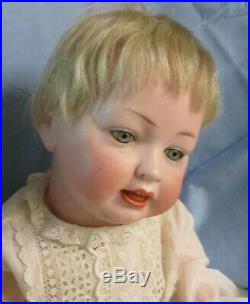 Gorgeous Gray Eyed Antique Bisque German Character Baby Doll, 16