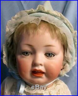Gorgeous Gray Eyed Antique Bisque German Character Baby Doll, 16