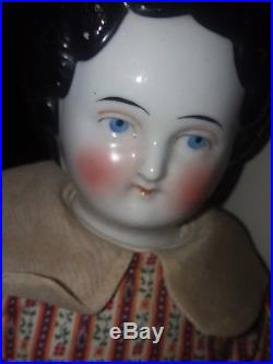 Gorgeous! ViNTaGE ANTIQUE GERMAN 17 INCH CHINA HEAD DOLL