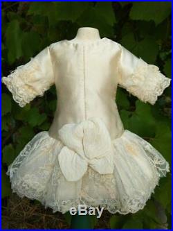 Gorgeous antique doll dress, silk, German or French antique doll