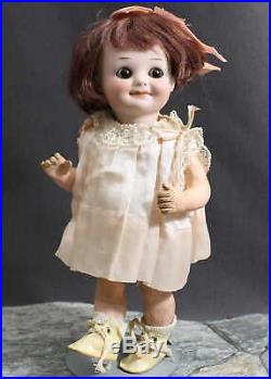 Great Character Antique Bisque Doll Am 323 Googly In Pink