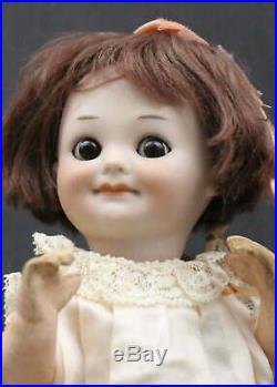 Great Character Antique Bisque Doll Am 323 Googly In Pink