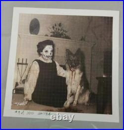 Gus Fink signed blotter art vintage altered photo dark art German Sheppard