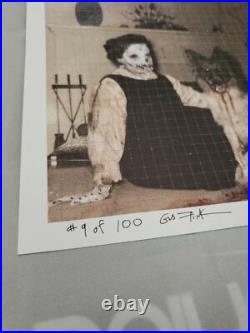Gus Fink signed blotter art vintage altered photo dark art German Sheppard