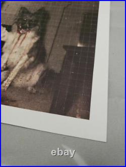 Gus Fink signed blotter art vintage altered photo dark art German Sheppard