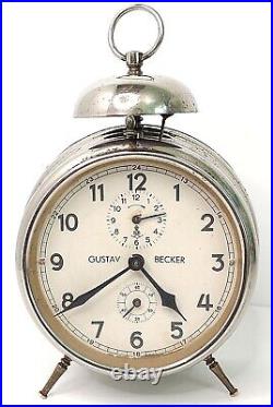 Gustav Becker Old Mechanical German Alarm Clock Antiques Collectible Decorative