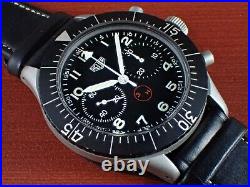 HEUER 1960s Type1550 SG SS 43mm Cal. Valjoux230 West German Air Force Black Dial