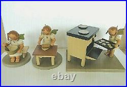 HTF Vintage ANTIQUE 4 Erzgebirge GLASSER Baker Angels Germany Wooden German