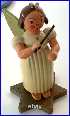 HTF Vintage Antique Erzgebirge STERNKOPF Angel Musicians Base German Wood 1940s HTF Vintage Antique Erzgebirge STERNKOPF Angel Musicians Base German Wood 1940s