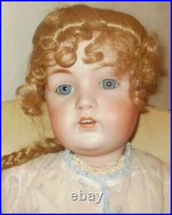 HUGE 30-in Kestner JDK 214 antique bisque doll, perfect head, NEEDS LEFT HAND