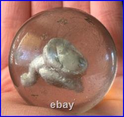 HUGE Vintage Antique Handmade German Sulphide Marble SEATED DUCK 2.10 NICE