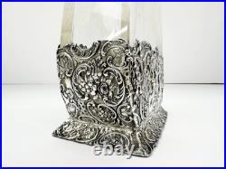 Hanau Silver & Glass Antique German Decanter Weinranck & Schmidt Crystal c1890's