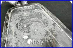 Hanau Silver & Glass Antique German Decanter Weinranck & Schmidt Crystal c1890's