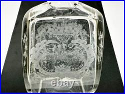 Hanau Silver & Glass Antique German Decanter Weinranck & Schmidt Crystal c1890's