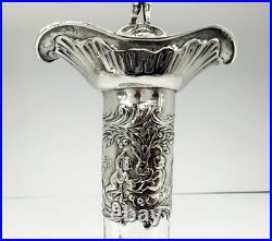 Hanau Silver & Glass Antique German Decanter Weinranck & Schmidt Crystal c1890's