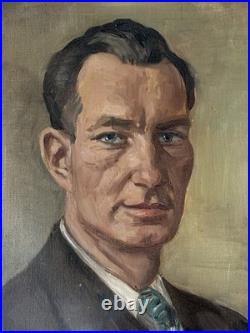 Heinrich Heuser Antique German Man Portrait Oil Painting Old Vintage Germany 47