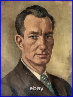 Heinrich Heuser Antique German Man Portrait Oil Painting Old Vintage Germany 47