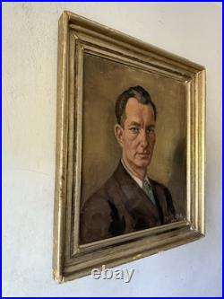 Heinrich Heuser Antique German Man Portrait Oil Painting Old Vintage Germany 47