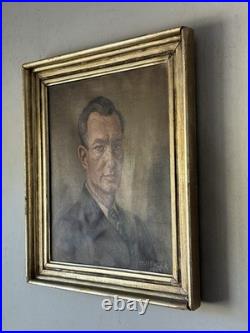Heinrich Heuser Antique German Man Portrait Oil Painting Old Vintage Germany 47