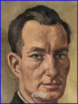 Heinrich Heuser Antique German Man Portrait Oil Painting Old Vintage Germany 47