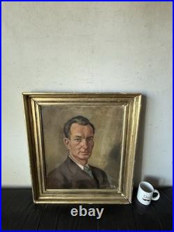 Heinrich Heuser Antique German Man Portrait Oil Painting Old Vintage Germany 47