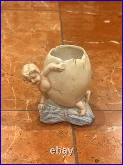 Heubach German Antique Art Nouveau Egg Shell Baby Boy Child Candy Rare Broken