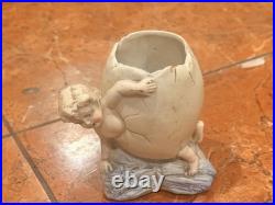 Heubach German Antique Art Nouveau Egg Shell Baby Boy Child Candy Rare Broken