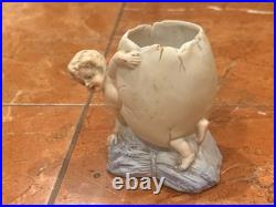 Heubach German Antique Art Nouveau Egg Shell Baby Boy Child Candy Rare Broken
