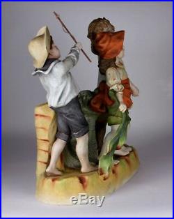 Heubach Hertwig Victorian Piano Baby bisque figurine 15 Largest Size Exc Cond