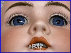 Huge! Beautiful Antique Walkure Kestner German Bisque Doll Head Blue Sleep Eyes