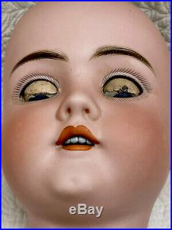 Huge! Beautiful Antique Walkure Kestner German Bisque Doll Head Blue Sleep Eyes