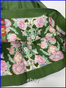 Hummelsheim VTG Antique Floral Folk German Green Oktoberfest Dirndl Dress XS