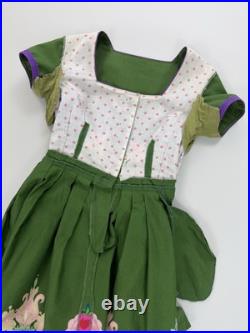 Hummelsheim VTG Antique Floral Folk German Green Oktoberfest Dirndl Dress XS