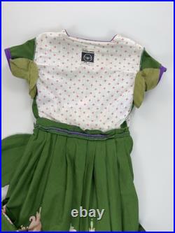 Hummelsheim VTG Antique Floral Folk German Green Oktoberfest Dirndl Dress XS