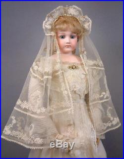 Incredibly Beautiful 30 Jumeau Portrait Bride Fashion Doll circa 1885