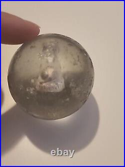 LARGE Vintage Antique Handmade German Sulphide Marble Laying Dog 1.68 LARGE Vintage Antique Handmade German Sulphide Marble Laying Dog 1.68