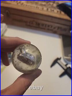 LARGE Vintage Antique Handmade German Sulphide Marble Laying Dog 1.68 LARGE Vintage Antique Handmade German Sulphide Marble Laying Dog 1.68