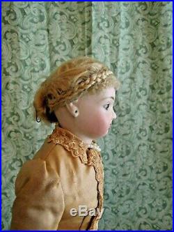 LL-2 Antique doll F GBEBE bisque withleather body orig. Clothing & wig 13