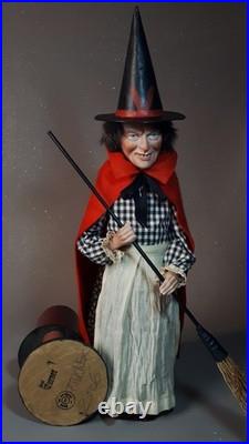 Large 24,8Paper macheGerman WITCHCandy Containerby Paul Turner HNY26-01