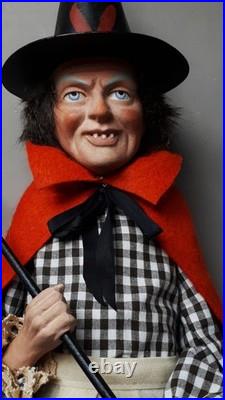 Large 24,8Paper macheGerman WITCHCandy Containerby Paul Turner HNY26-01